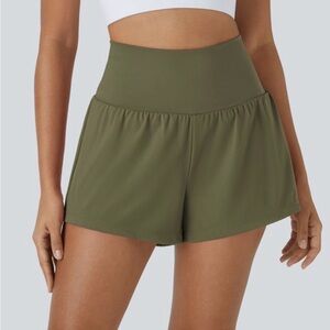 HALARA Olive Athletic Yoga Shorts